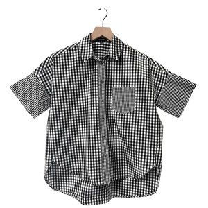 Madewell Black & White Gingham Plaid Short Sleeve Button-up Shirt Size XS